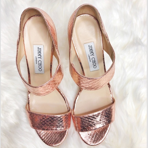 Jimmy Choo Lee Ballet Metallic Sandals Heels - Picture 7 of 8